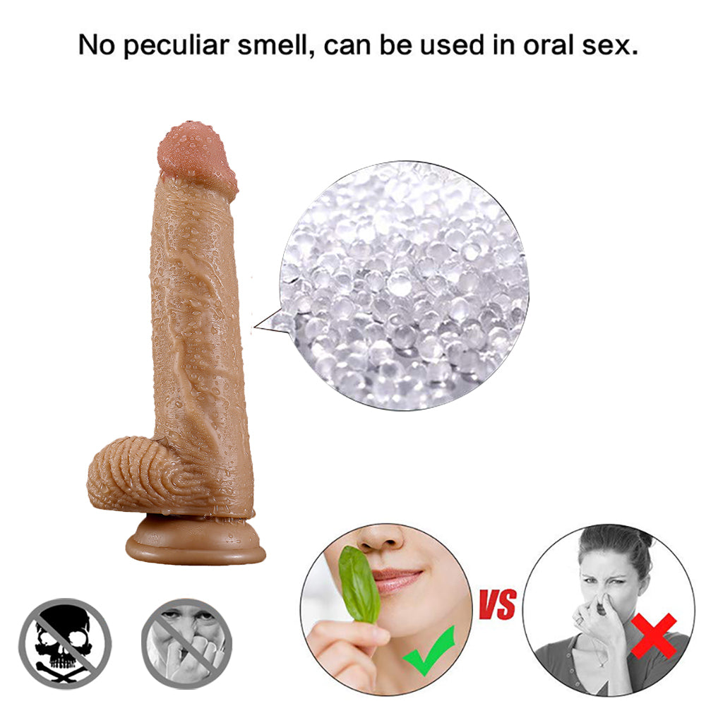 Large imitation phallus women's appliance Brown adult sex toys