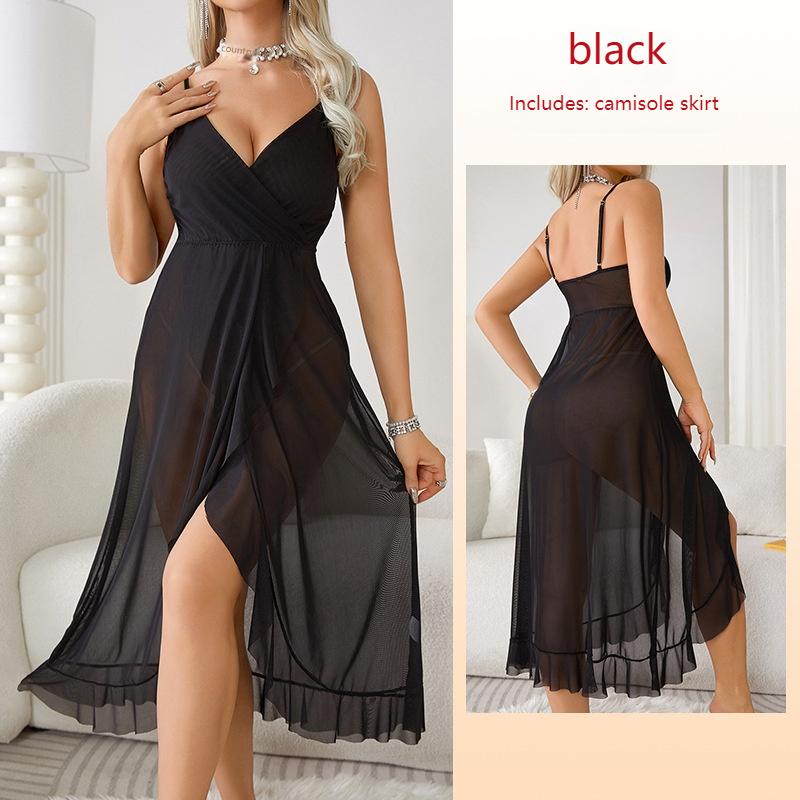 new erotic underwear European and American nightclubs sexy V-neck backless sleeveless slip dress