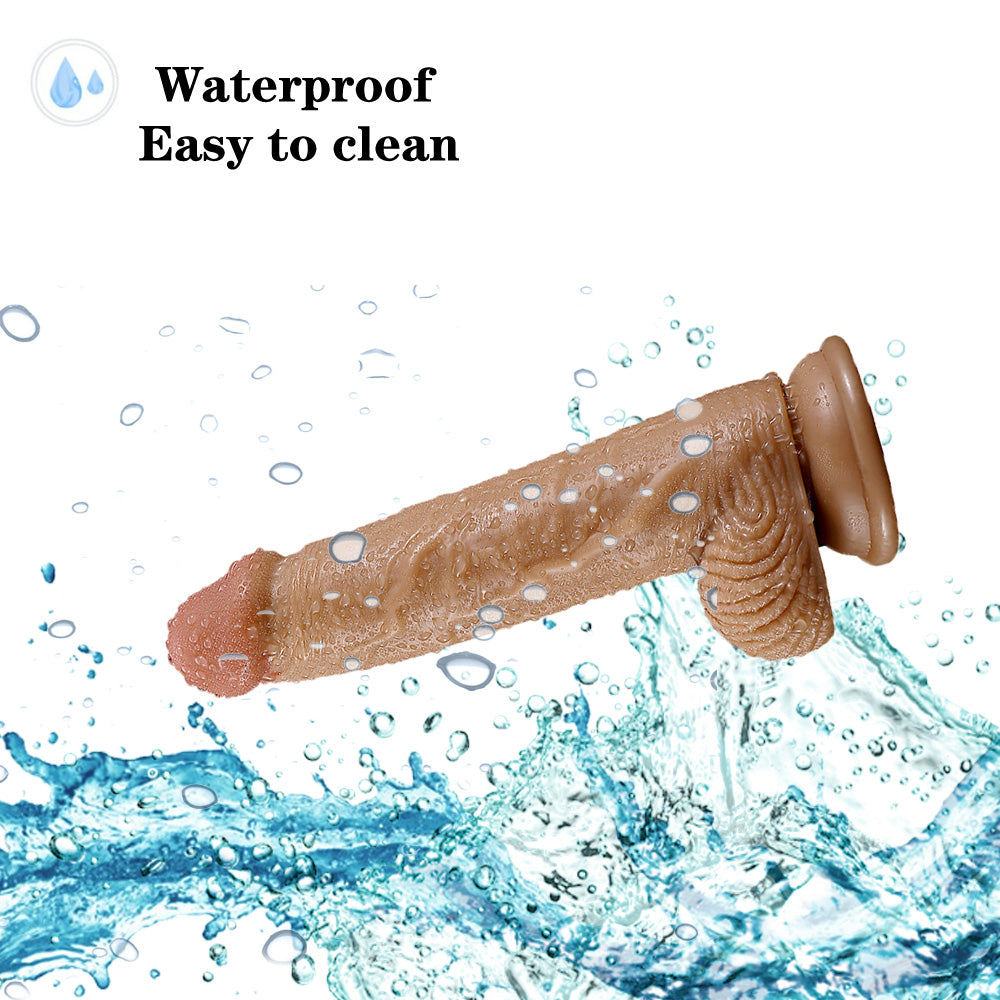 Large imitation phallus women's appliance Brown adult sex toys