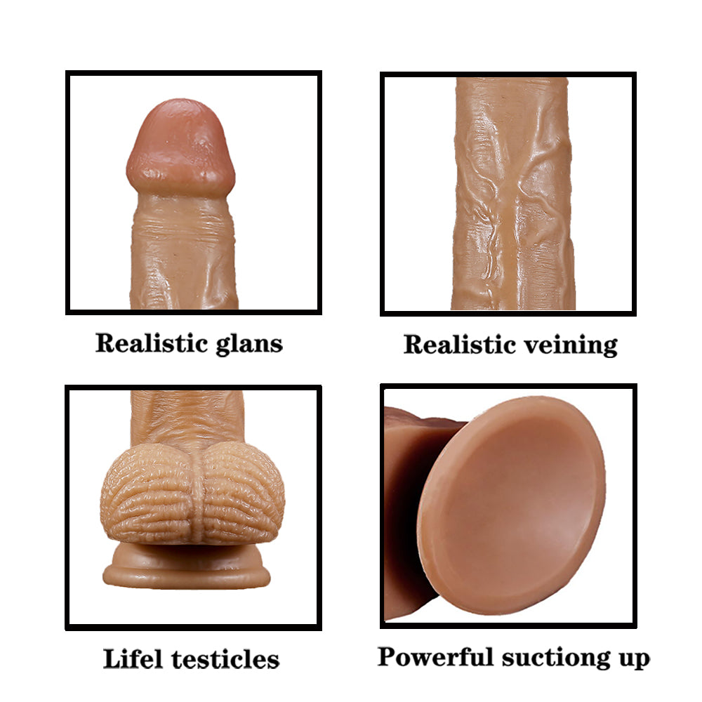 Large imitation phallus women's appliance Brown adult sex toys