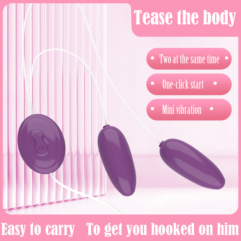 Double egg straight insert female jumping egg vibrator mute vaginal massage adult female sex products