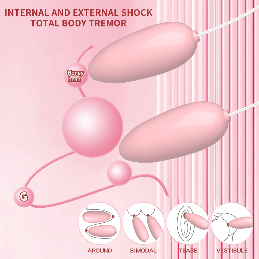 Double egg straight insert female jumping egg vibrator mute vaginal massage adult female sex products