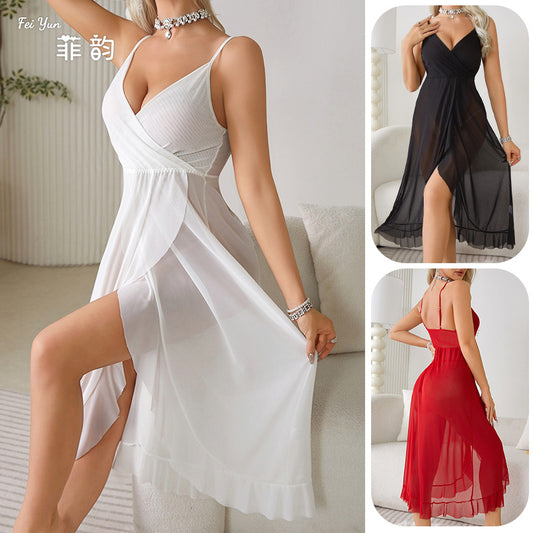 new erotic underwear European and American nightclubs sexy V-neck backless sleeveless slip dress manufacturers wholesale