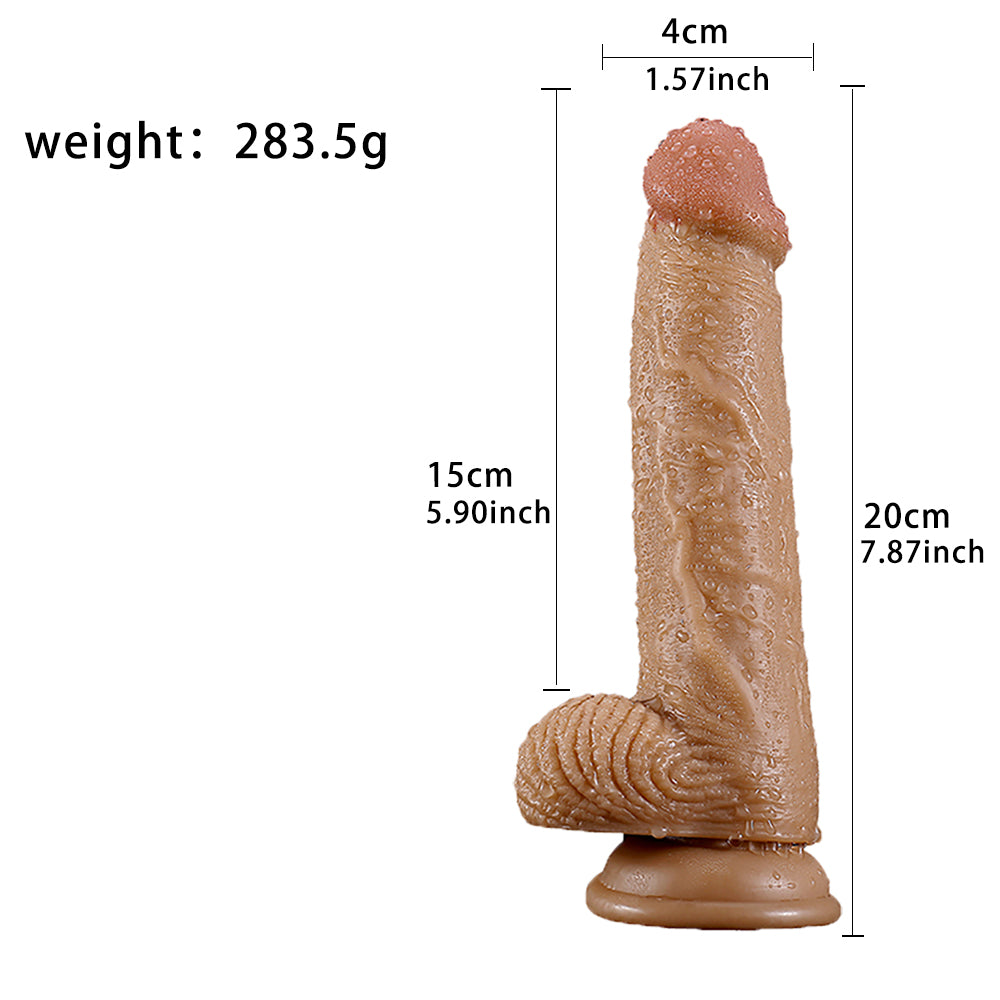 Large imitation phallus women's appliance Brown adult sex toys