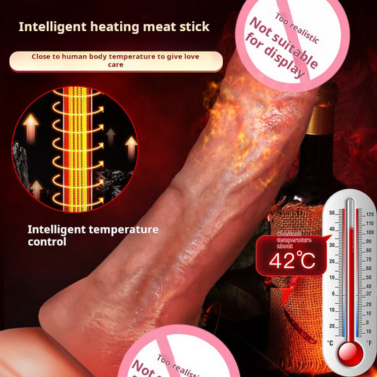 Adult vibrator with artificial penis for women -Warm meat sticks